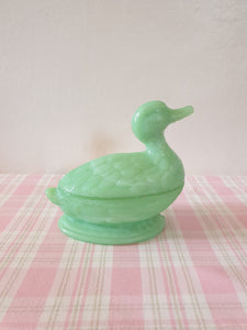 Bonbonnière Canard en opaline