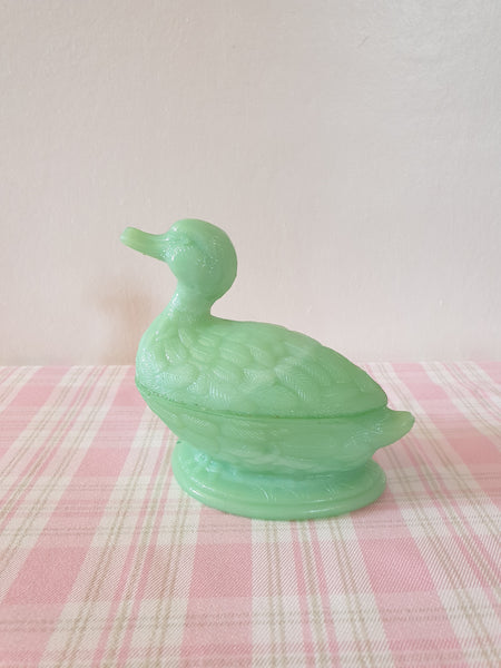 Bonbonnière Canard en opaline