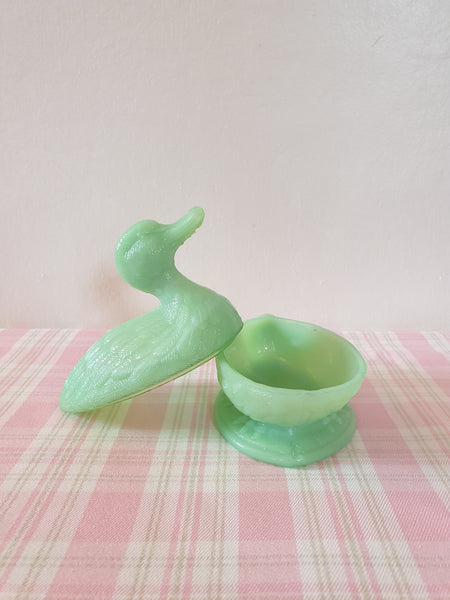 Bonbonnière Canard en opaline
