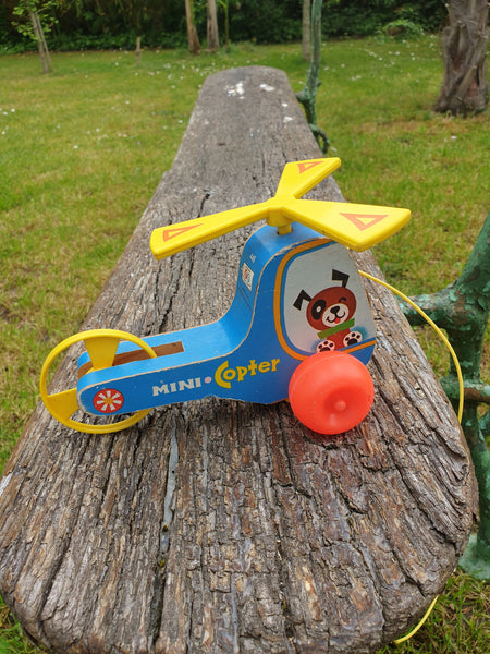 Jouet en bois vintage Hélicoptère Fisher Price