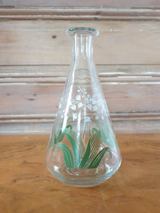 Carafe en verre motif « Muguet » années 50