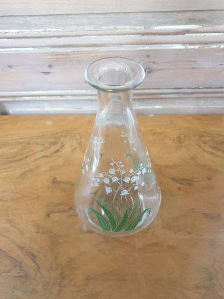 Carafe en verre motif « Muguet » années 50