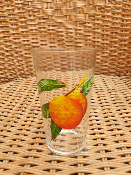 Service à orangeade vintage en verre motifs fruits