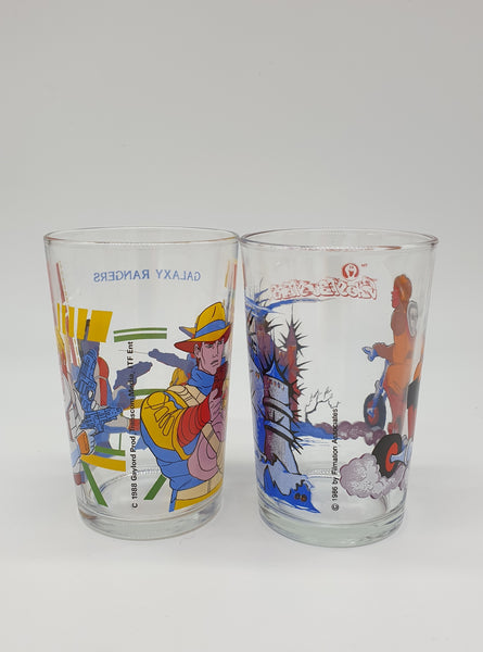 Lot de 5 verres dessins animés années 80