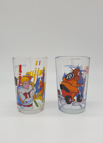 Lot de 5 verres dessins animés années 80