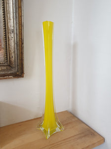 Elégant Soliflore jaune pâle en verre