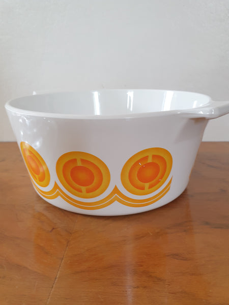 Cocotte Pyroflam Electro vintage à motifs orange