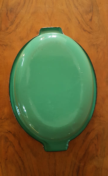 Cocotte verte en tôle émaillée années 50/60