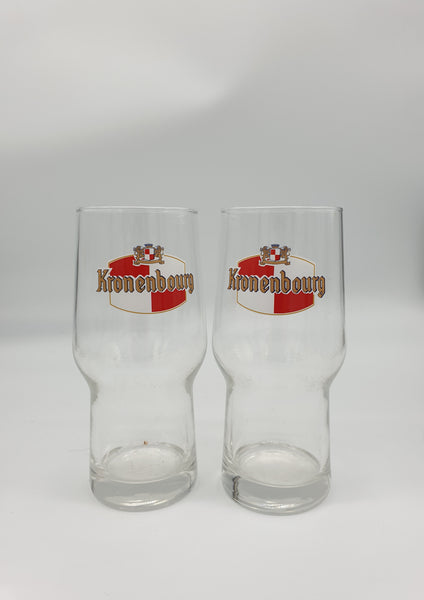 Lot de 6 verres à bière publicitaires (4 Pelforth et 2 Kronenbourg)