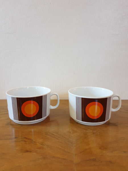 Ensemble de 2 tasses à thé ou chocolat années 70/80