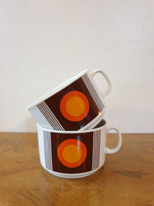 Ensemble de 2 tasses à thé ou chocolat années 70/80