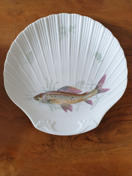 6 Assiettes à poisson en porcelaine de Sologne Limoges