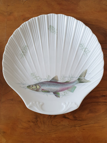 6 Assiettes à poisson en porcelaine de Sologne Limoges