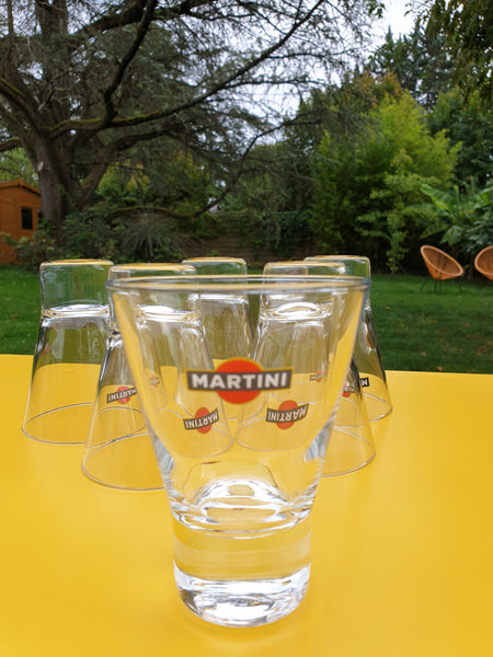 Série de 6 verres publicitaires Martini années 80