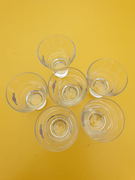 Série de 6 verres publicitaires années 80