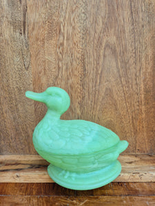 Boîte/Vide-poches en opaline en forme de Canard
