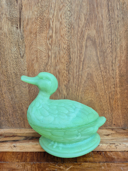 Boîte/Vide-poches en opaline en forme de Canard