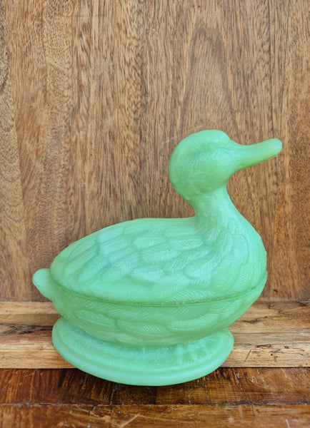Boîte/Vide-poches en opaline en forme de Canard