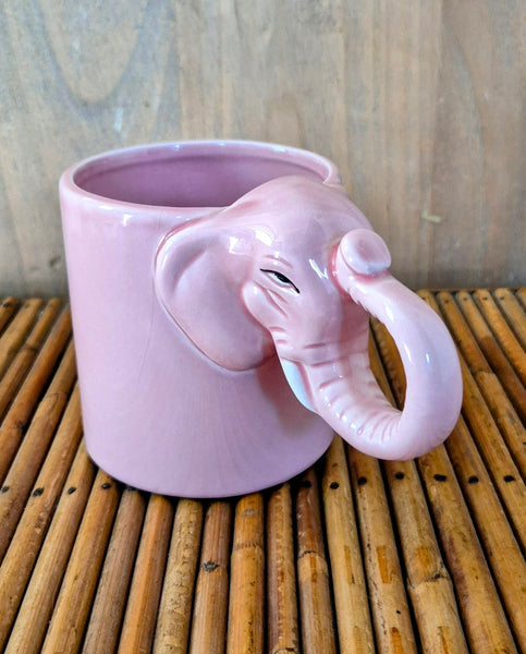 Tasse rose Bergschrund Pink Elephant de Seattle en céramique 1987