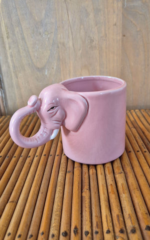 Tasse rose Bergschrund Pink Elephant de Seattle en céramique 1987