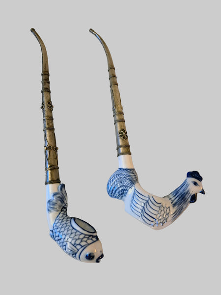 Lot de deux pipes chinoises anciennes