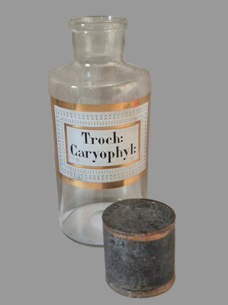 Ensemble de 3 beaux flacons à pharmacie en verre début 20ème