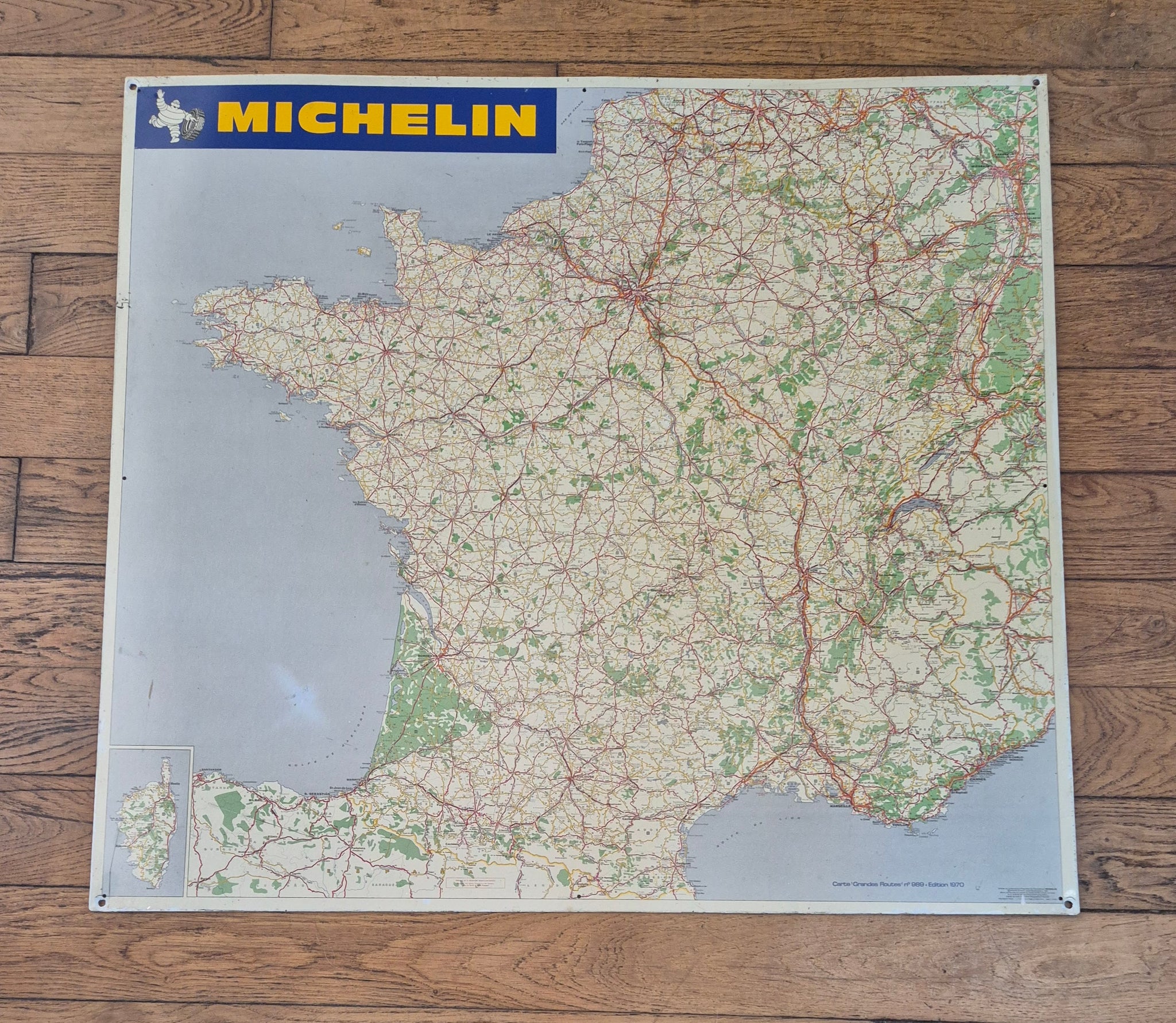 Authentique carte MICHELIN en tôle Edition 1970