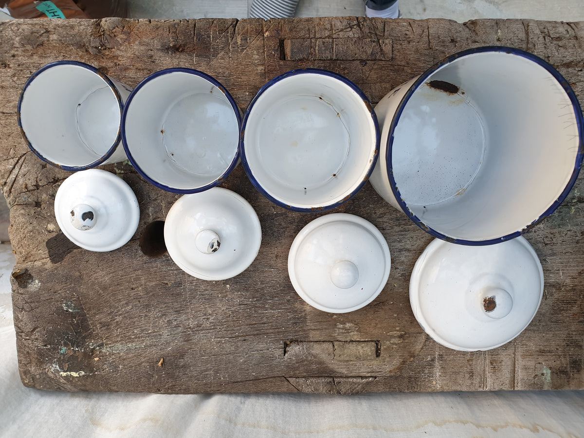 5 pots à épices en tôle émaillée BB guirlande de roses - Collection