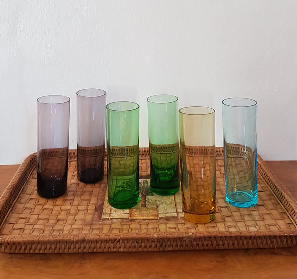 Lot de 6 verres de couleur