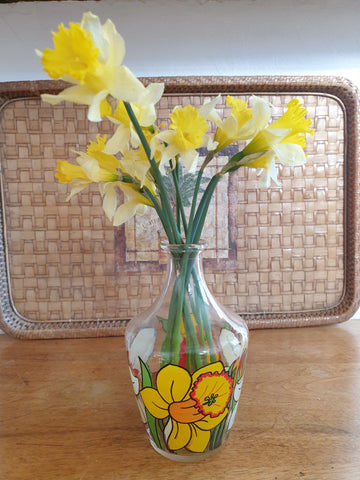 Carafe printanière motif Jonquilles