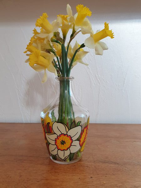 Carafe printanière motif Jonquilles