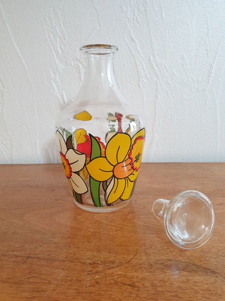 Carafe printanière motif Jonquilles