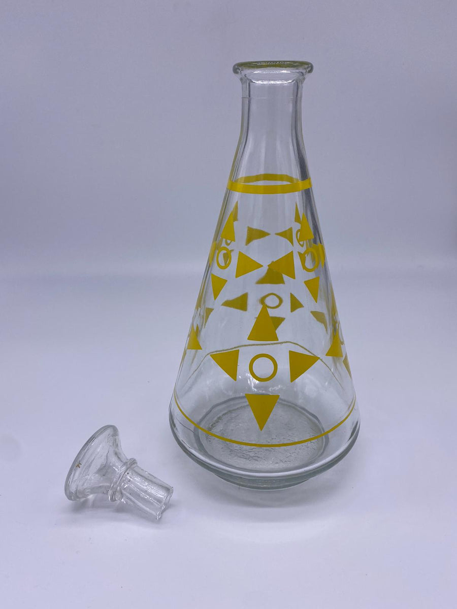 Lot Vintage Années 60 : Distributeur Et Carafe à Pompe Atomique Pour Bar - Verre Et Plastique